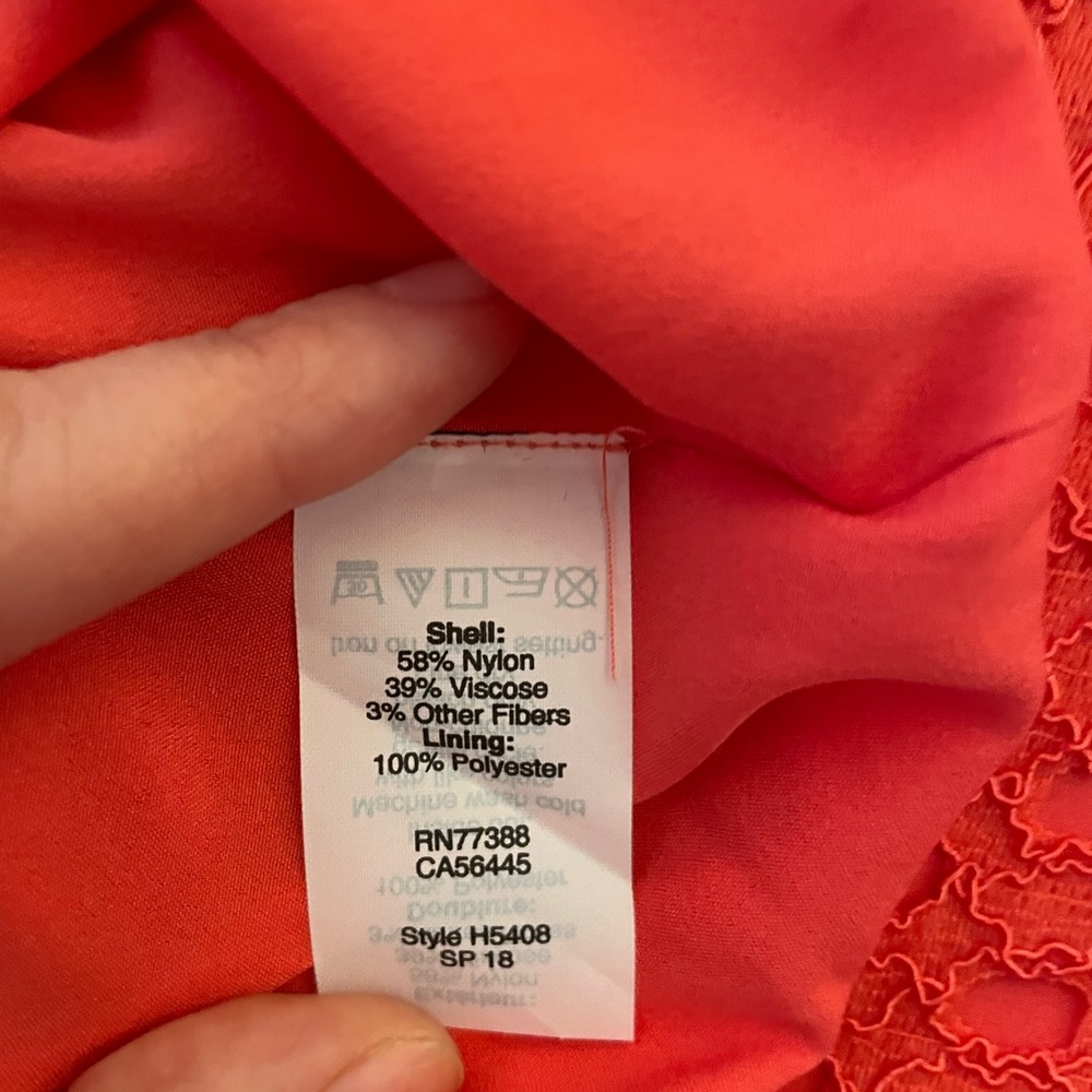 J Crew Coral Lace Lined Shift Dress with Scalloped Hem - Picture 6 of 9